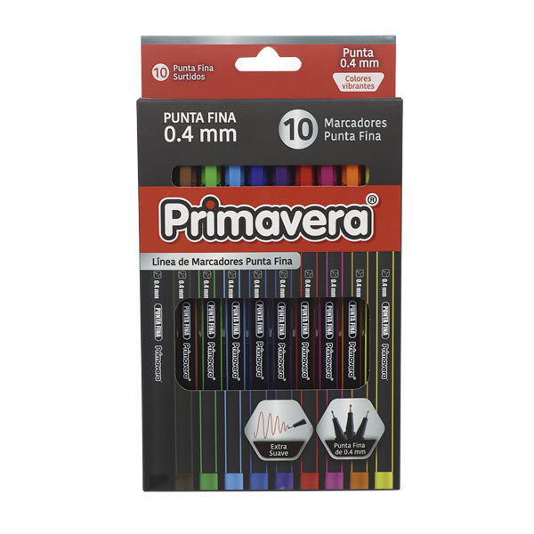 Marcador fino colores 10 unidades Primavera