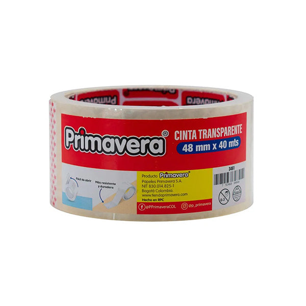 Cinta transparente 48 milímetros x 40 metros Primavera