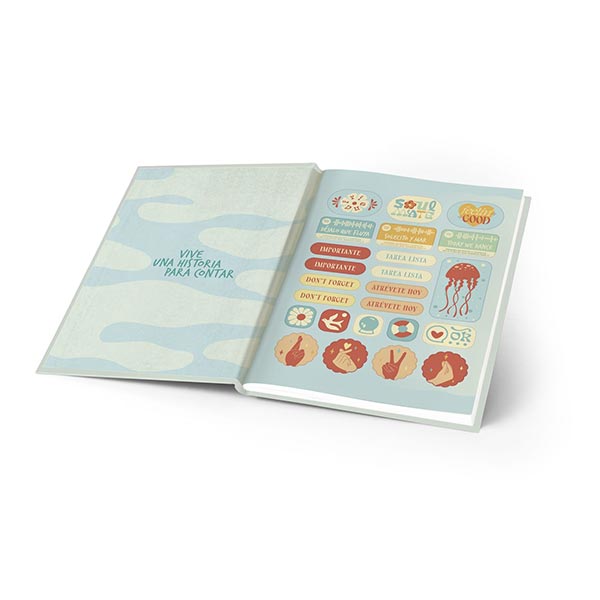 Cuaderno cosido grande pasta dura rayado 100 hojas