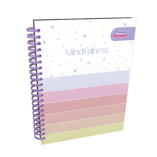 Cuaderno argollado 100 hojas flower power