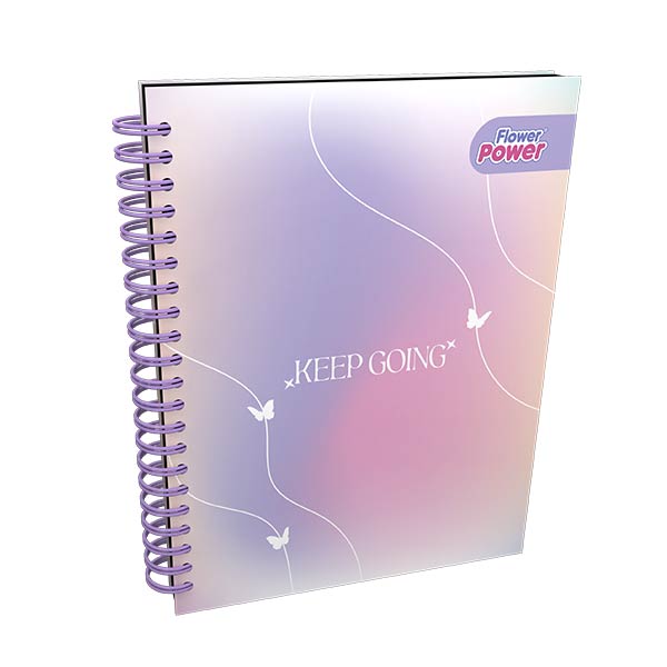 Cuaderno argollado 100 hojas flower power