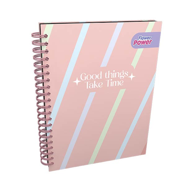 Cuaderno argollado 100 hojas flower power