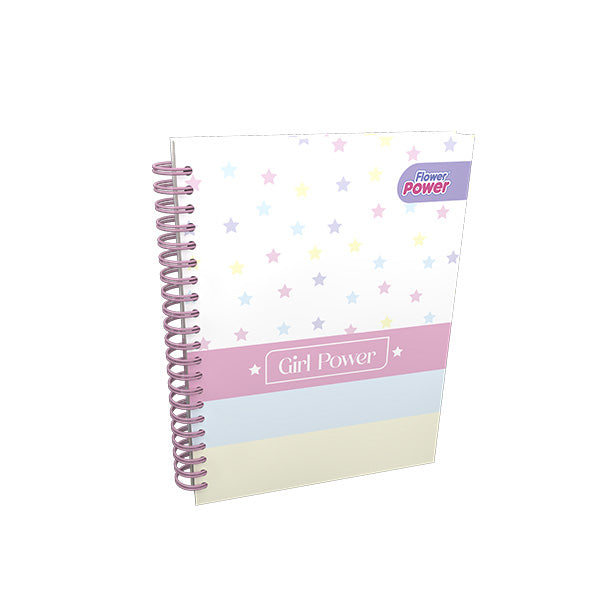Cuaderno argollado 5 materias flower power