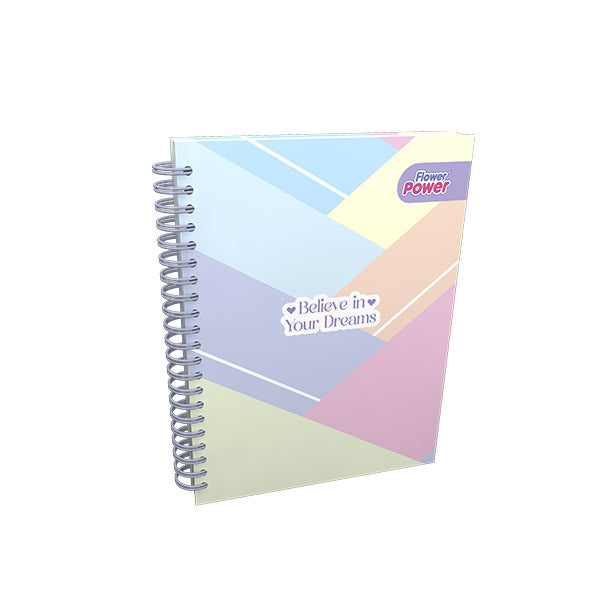 Cuaderno argollado 5 materias flower power