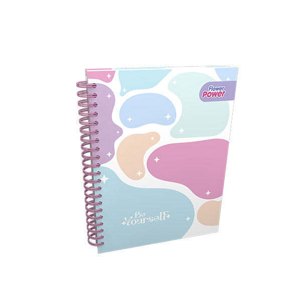 Cuaderno argollado 5 materias flower power