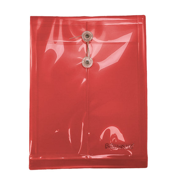 Sobre plástico carta vertical hilo rojo