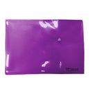 Sobre plástico carta horizontal botón morado