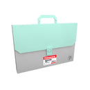 Maletín plástico carta 13 bolsillos pastel verde