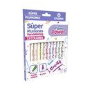 Marcador super plumón punta cónica flower power 12 unidades