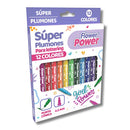 Marcador super plumón punta cónica flower power 12 unidades