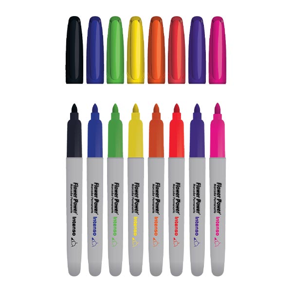 Marcador permanente flower power 8 unidades