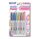 Marcador permanente flower power pastel 6 unidades