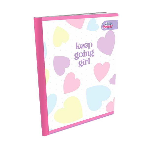Cuaderno cosido 50 hojas flower power