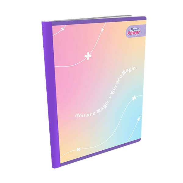 Cuaderno cosido 50 hojas flower power