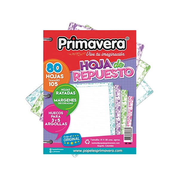 Hoja para folder 80 unidades grande 197_006 Primav