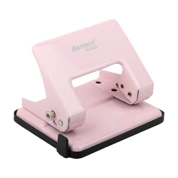 Perforadora metálica rosada 20 hojas Artesco