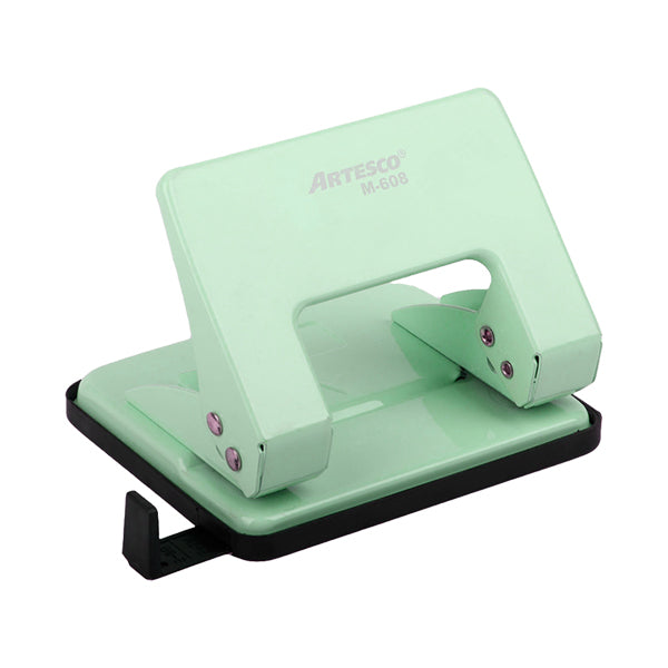 Perforadora metálica verde 20 hojas Artesco