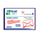 Sobre Tamaño Carta Azul Paquete 25 unidades.