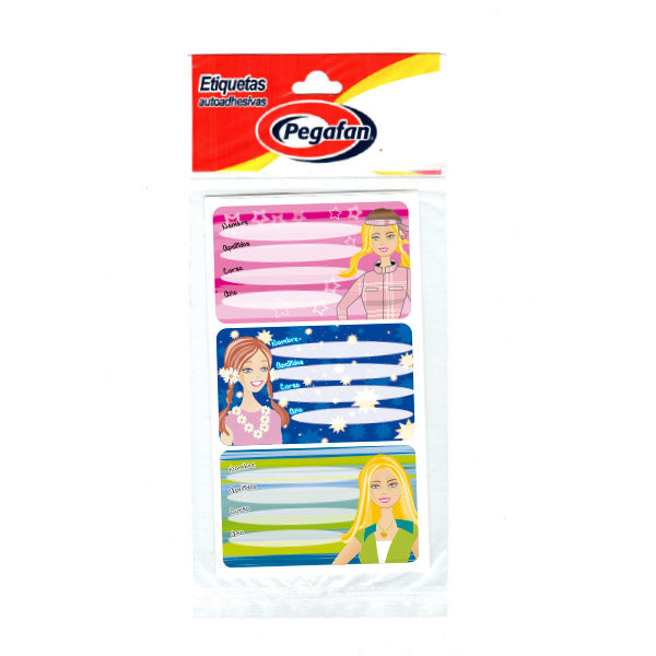 Etiqueta escolar mujercitas Pegafan.