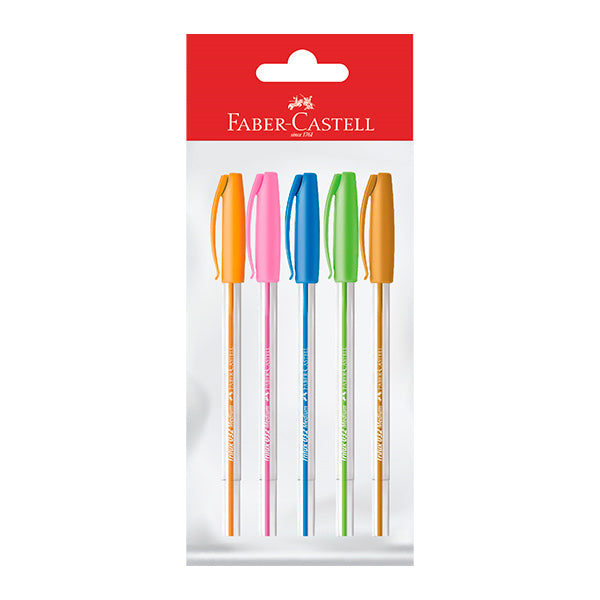 Set de boligrafo 032 5 colores Faber Castell.