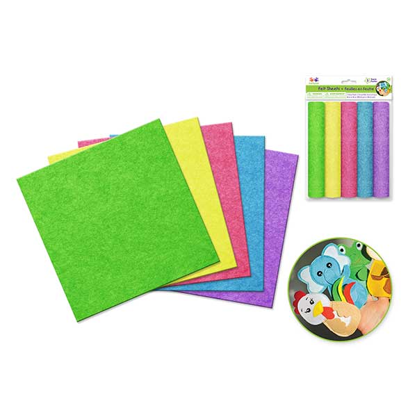 Fieltro 8x8" 5u colores pastel