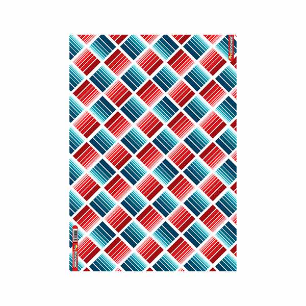 Cartulina 50x70 estampada metal clásicos Cuadros rojos y azul Primavera.