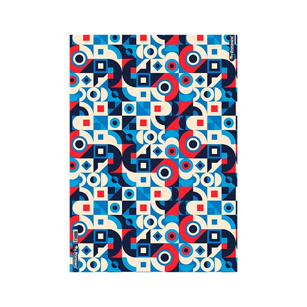 Cartulina 50x70 estampada metal clásicos Cubismo azul Primavera.