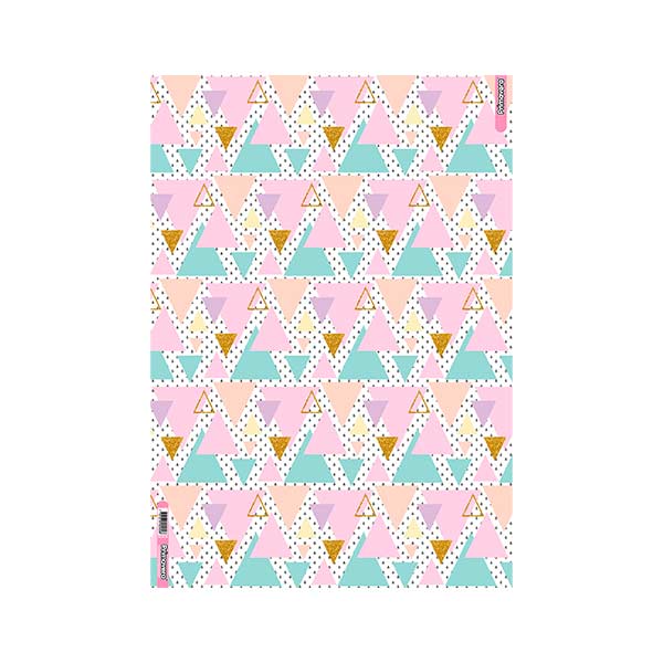 Cartulina 50x70 estampada metal clásicos Triángulos pastel Primavera.