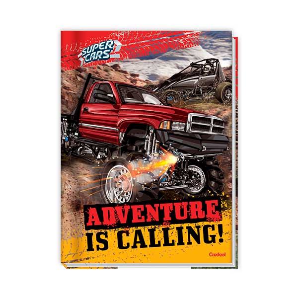 Cuaderno universitario cosido tapa dura 48 hojas Super cars Credeal.