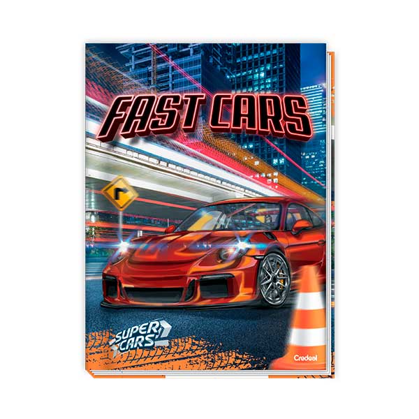 Cuaderno universitario cosido tapa dura 48 hojas Super cars Credeal.