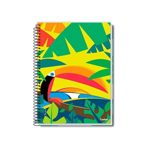 Cuaderno colegial resorte tapa dura 80 hojas Original arts Credeal.