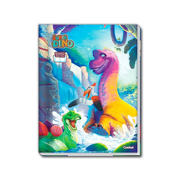 Cuaderno cuadriculado cosido tapa dura 40 hojas Super Dino Credeal.