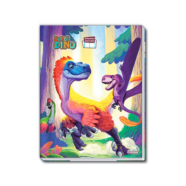 Cuaderno cuadriculado cosido tapa dura 40 hojas Super Dino Credeal.