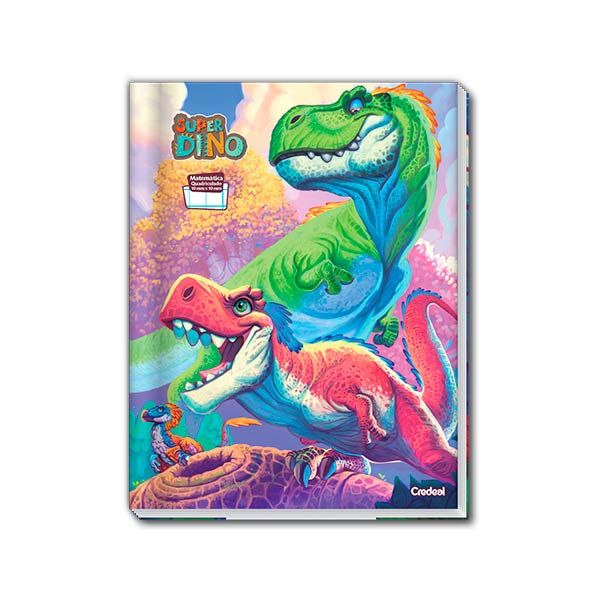 Cuaderno cuadriculado cosido tapa dura 40 hojas Super Dino Credeal.