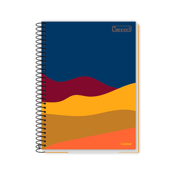 Cuaderno colegial resorte tapa dura 80 hojas Connect Credeal.