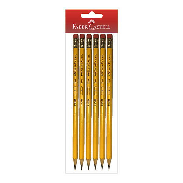 Ecolápiz grafito blíster 6 unidades Faber Castell.