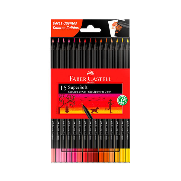 Lapiz Color Super Soft Colores Cálidos 15 unidades