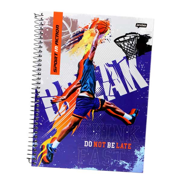 Cuaderno resortes 80 hojas Sport