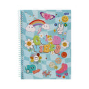 Cuaderno resortes 80 hojas Flower Power