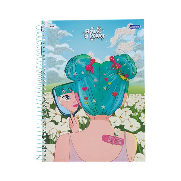 Cuaderno resortes 80 hojas Flower Power