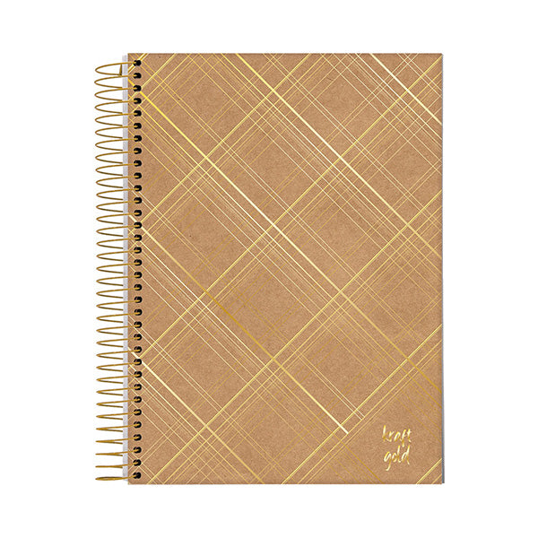 Cuaderno resortes 80 hojas Kraft Gold