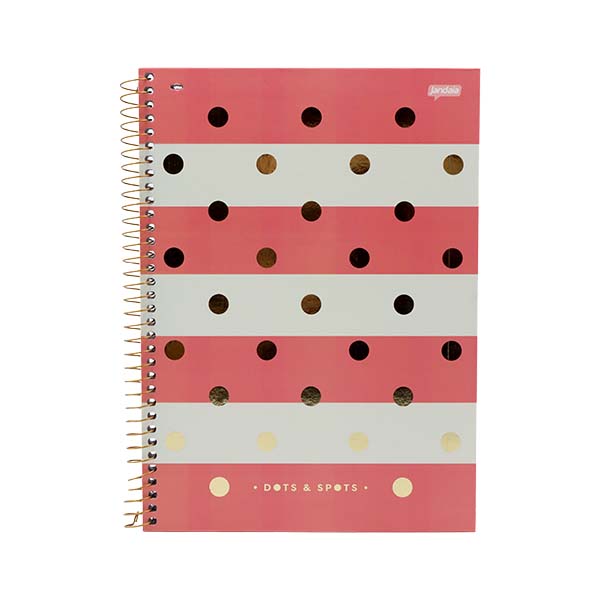 Cuaderno resortes 80 hojas Dots