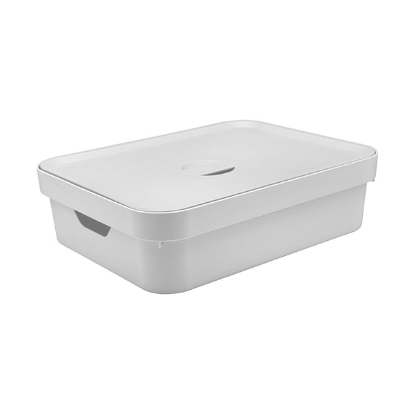 Caja organizadora con tapa 16L Ou blanca