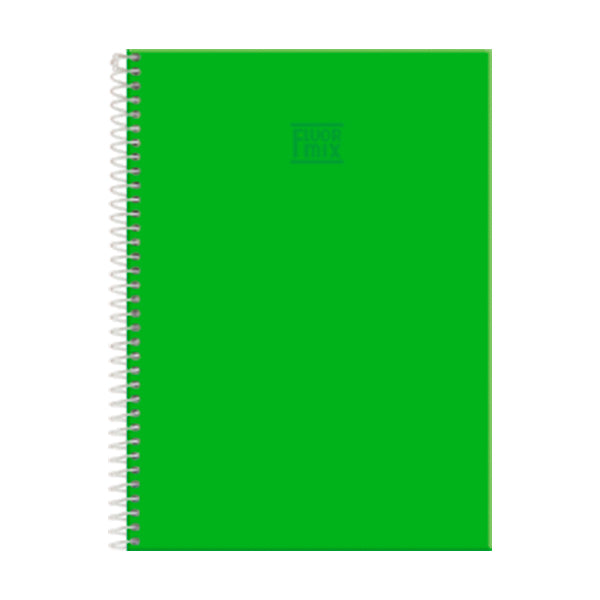 Cuaderno Td Flour Mix Verde 96 hojas.