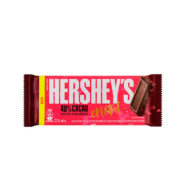 Chocolate Hershey 40% cacau cristal 87 gramos.