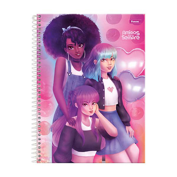 Cuaderno resorte tapa dura amigas 160 hojas Foroni
