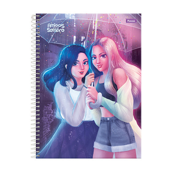 Cuaderno resorte tapa dura amigas 160 hojas Foroni
