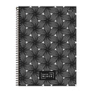 Cuadernos resorte tapa dura back to black 160 hoja