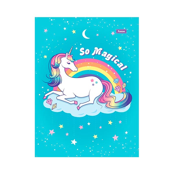 Cuaderno Tapa Dura cosido unicornio 100 hojas Foroni.