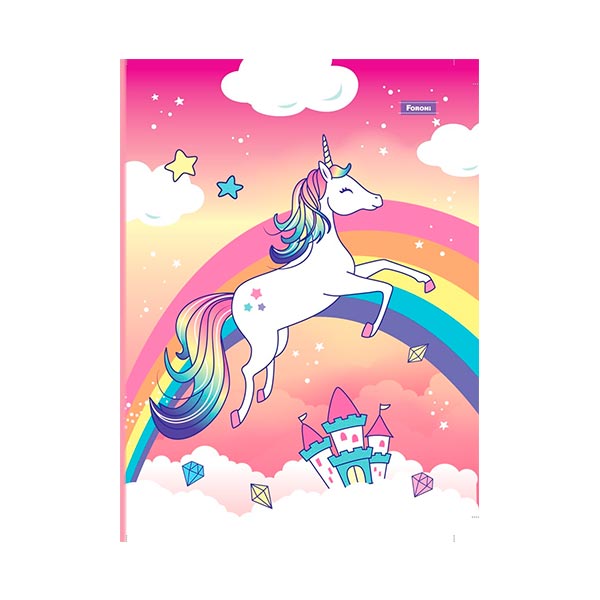 Cuaderno Tapa Dura cosido unicornio 100 hojas Foroni.